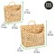 mDesign Woven Water Hyacinth Hanging Wall Storage Basket - Set of 2 -Natural/Tan